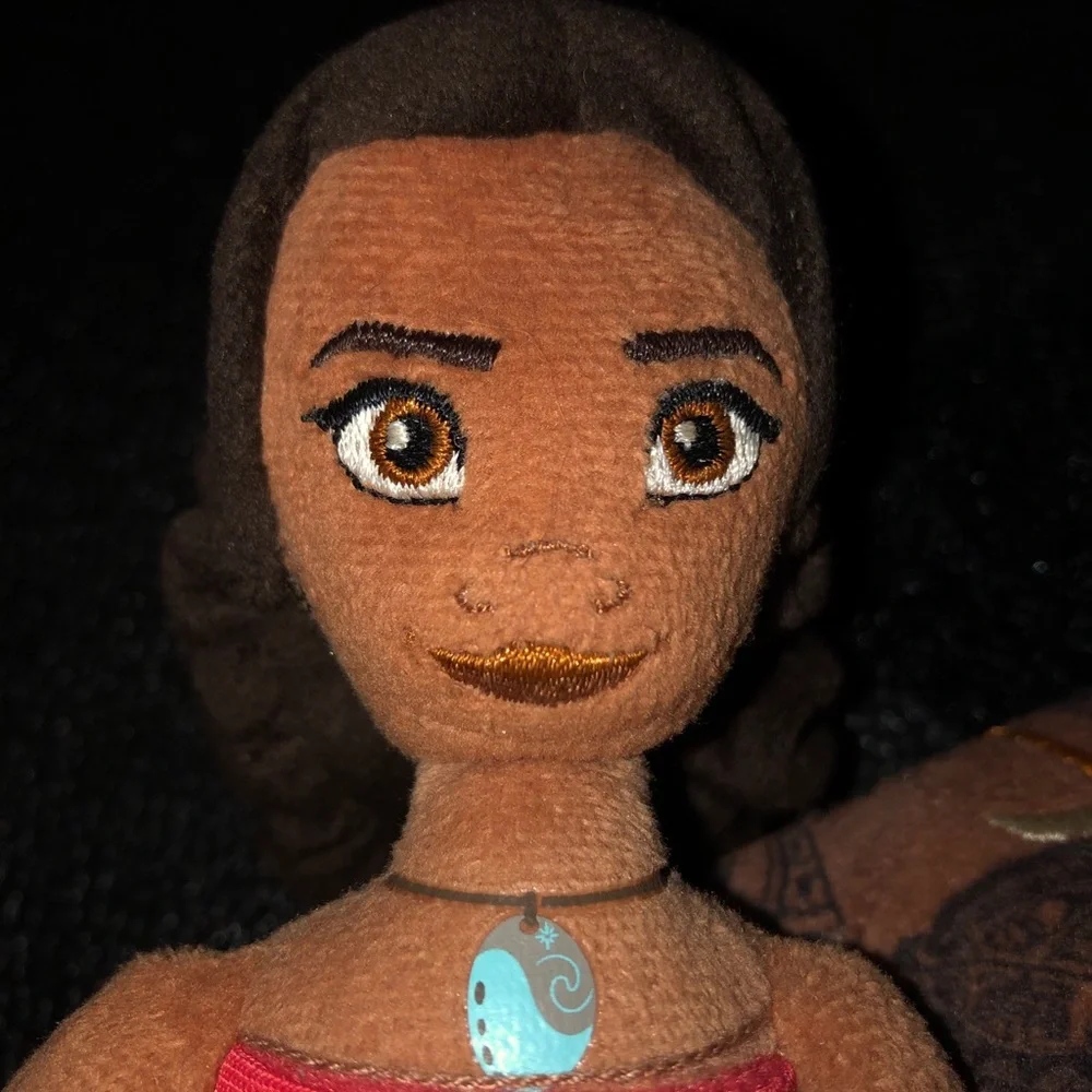 Disney Moana & Maui Plush Dolls Brown Green Pink